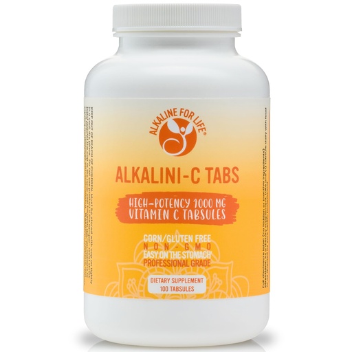 [BRSROGQKBYNGG3TD] Alkaline for Life Alkalini-C Buffered Vitamin C Tablets 1000 mg, 100% L-Ascorbate Corn-Free Non-GMO Gluten-Free, Easy on Stomach, Alkalizing, Full-Disclosure Formula, Purity Tested, 100 Tabsules