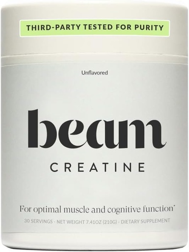 [BRSRAAA6PIOQ4E3O] Beam Creatine Powder, Third Party Tested, Micronized Creatine Monohydrate Supplement, Creatine for Women and Men, Muscle Strength, Workout Recovery, Lean Muscle Growth, 30 Servings, Unflavored