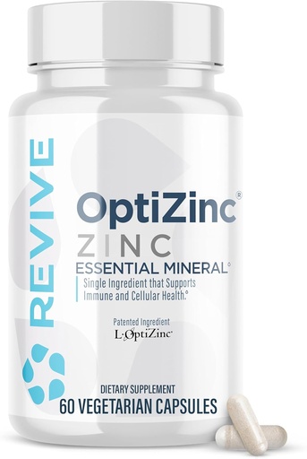 [BRSW2GI5PMDRQ2Y6] Revive MD Zinc Mineral supplement for Men " Women - Supports Immunity " Cellular Health with 50mg OptiZinc - Antioxidant " Immune Support - 60 Capsules