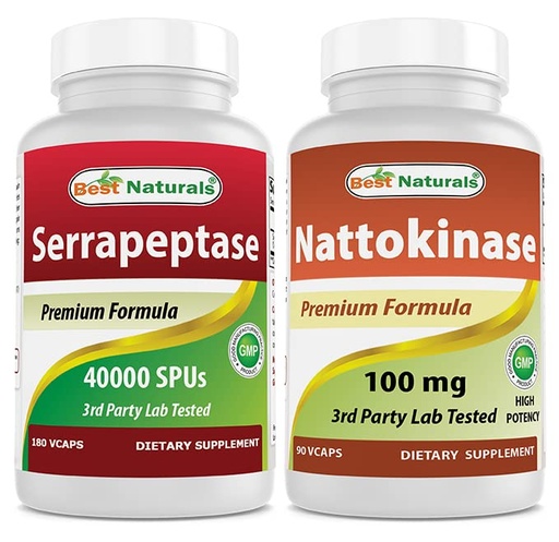 [BRSRMCYLPJYQ2CLO] Best Naturals Serrapeptase 40000 SPUs & Nattokinase 100 Mg