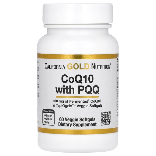 [BRSWGAAQDEPRYDY4] California Gold Nutrition CoQ10 with PQQ, Ubiquinone USP, Tapioca Veggie Softgel with Sunflower Lecithin, 100 mg, 60 Veggie Softgel