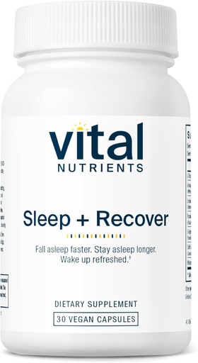 [BRSROAYRC4PQ4DLX] Vital Nutrients Sleep + Recover - Vegan Supplement - Sleep Support - Melatonin, Ashwagandha & L-Theanine - Gluten, Dairy & Soy Free - 30 Capsules