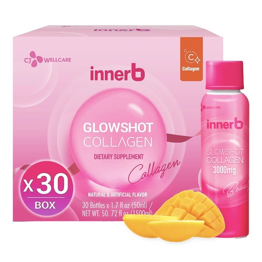 [BRSROFIROF6WKE3V] CJwellcare Innerb Glowshot Collagen (50.7 fl oz, 30 Servings) - Marine Liquid Collagen for Women, 3,000mg Collagen Peptides, Collagen Shots for High Absorption, Hair, Skin & Nails Supplement