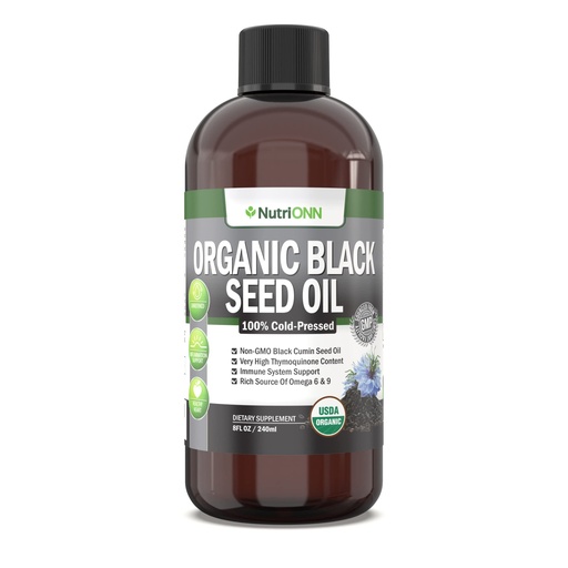 [BRSW2GA6BABAM2YY] Organic Black Seed Oil - USDA Certified Organic Black Cumin Seed Oil Liquid – High Thymoquinone Content – Non-GMO and Cold-Pressed – Rich Source of Omega-6 & Omega-9 Fatty Acids - 8 Oz