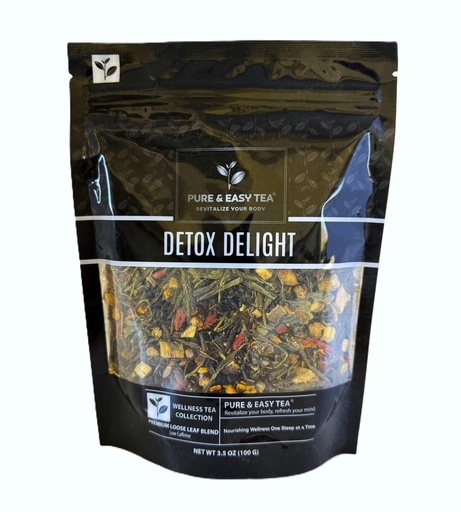 [BRSROFAPBAAWC2T3] Pure And Easy Tea, Detox Delight Tea for Daily Reset, Whole Leaf Botanical Detox Blend for Digestive Comfort (100g)