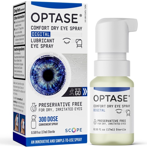 [BRSWGEAPPIPWGGQ6] Optase Comfort Dry Eye Spray - Preservative Free Artificial Tears Drops Alternative - Dry Eye Drops in a Convenient Spray - Multi-Use Bottle, Contact Lens Safe - .58 fl oz