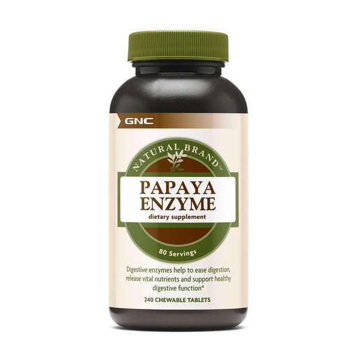[BRSWIYYCDIPQCHDY] GNC Natural Brand Papaya Enzyme, 240 Tablets, Supports Healthy Digestive Function