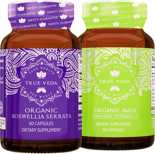 [BRSRAHY2BUGWOEL6] True Veda Active Bundle USDA Organic | Multi-Award-Winning | Boswellia Serrata | Amla Capsules