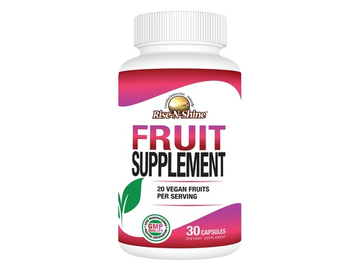 [BRSRMEAZBUCGOCYY] Rise-N-Shine Fruit Supplement with 20 Fruit Blend - Energy Vitamins for Women and Men 30 Day Supply (30 Capsules)