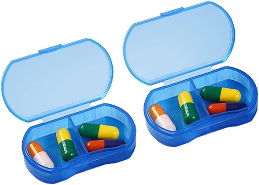 [BRSWYZYFOJ6WG3IY] 2PCS Housse Organisateur Pocket Petit Porte-Piles, Conteneurs quotidiens AM & PM, Porte-médicaments, Idéal pour les médicaments, Vitamine, Supplément, Parfait pour le voyage, Idéal pour la Purse