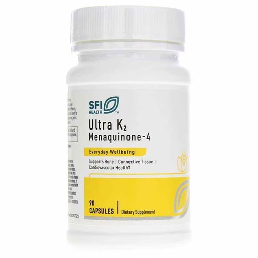 [BRSWGFA2DIHGMG3X] Klaire Labs SFI Health Ultra K2 Menaquinone - 4 - Vitamin K2 Supplement with 15mg of Vitamin K2 MK4 per Capsule - Support Bone & Cardiovascular Health - Hypoallergenic & Vegan Vitamin K (90 Capsules)