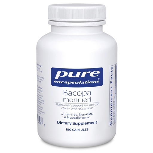 [BRSWIY37B4CW2EDU] Pure Encapsulations Bacopa Monnieri | Supplement for Brain, Memory, Concentration, and Stress Support* | 180 Capsules