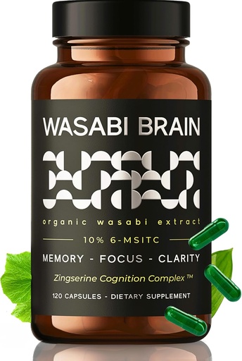 [BRSROBQDOUBQEHY7] Extrait de Wasabi biologique + Cognition de Zingserine (2 mois d'approvisionnement) Le supplément de mémoire le plus ciblé - preuves cliniques supérieures à la vinpocetine, Apoaequorin, Nuriva, Prevegen & Ginkgo