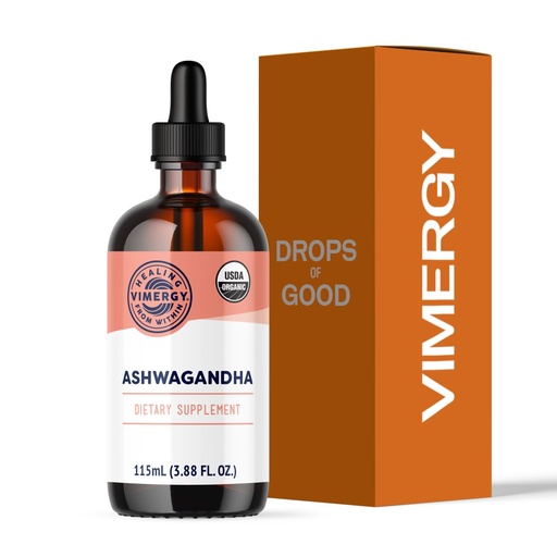 [BRSWYBL3A4FAE2A7] Vimergy USDA Organic Ashwagandha Liquid Extract – 57 2mL (2 Droppers or 48-54 Drops) Servings (220mg Extract per Serving). Stress Adaptogen, Cognitive & Sleep Support. Alcohol-Free, Non-GMO (115 mL)