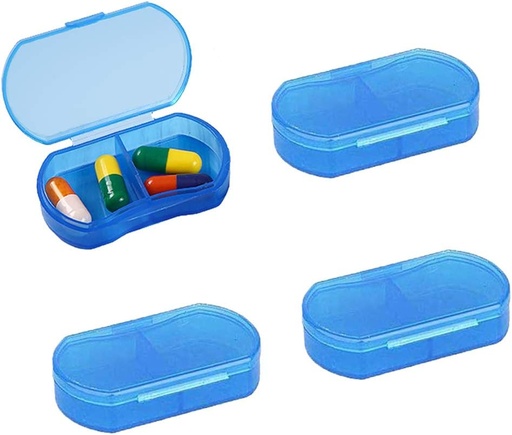 [BRSWYYIRBNYA2FI3] 2PCS Pill Pouzdro pro Purse Small 4PCS Pill Pořadatel portable Travel Daily Pill Containers AM & PM Mini Pill Box Vitamin, Rybí olej, Držák doplňků