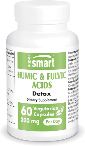 [BRSWGGAQBEBREDTG] Supersmart - Humic and Fulvic Acid Supplement 300mg per Day (Patented & High Strength) - Fulvic Humic Mineral Blend | Non-GMO & Gluten Free - 60 Vegetarian Capsules