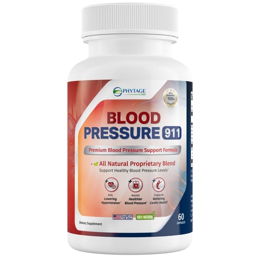 [BRSWYC36PN7AK2TG] Blood Pressure 911 – Advanced Blood Pressure Support Supplement – All-Natural Formula with Hawthorn Berry, Olive Leaf & Vitamin B12 – Daily Heart & Circulation Support – 60 Capsules