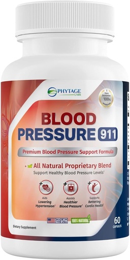 [BRSWYC36PN7AK2TG] Blood Pressure 911 Premium Supplement - BP Support Pills. 60 Capsules