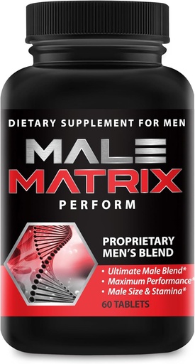 [BRSRAFQEBACRYE3H] Male Matrix XL- Agrandamiento Píldoras para hombre- Amplifique el tamaño masculino- Extender en longitud, Engorge en Girth- Boost Hasta 3 pulgadas en 90 días- Stamina Multiplier- 60 Tablets