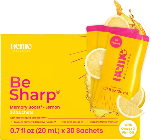 [BRSRA2QBCJ6GMYLO] BeMe Liquid Omega 3 Fish Oil - Turmeric Curcumin, Lemon Balm Extract & Omega 3 Supplement for Women - Patented EPAX® for Quick Absorption & high bioavailability - Supports Memory & Brain Health