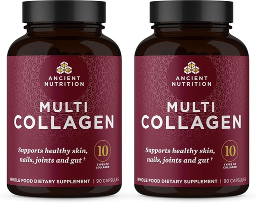 [BRSRAYD6CEPRSF3V] Ancient Nutrition Collagen Peptides Capsules Supplement, Hydrolyzed Collagen Pills for Women & Men, Supports Healthy Skin & Nails, Gut Health & Joint Support, Shrink-Wrapped 90 Count Bundle (2 Pack)