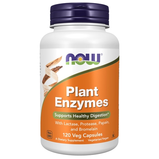 [BRSWIYT3O4GW22A3] NOW Foods Supplements, Plant Enzymes with Lactase, Protease, Papain and Bromelain, 120 Veg Capsules