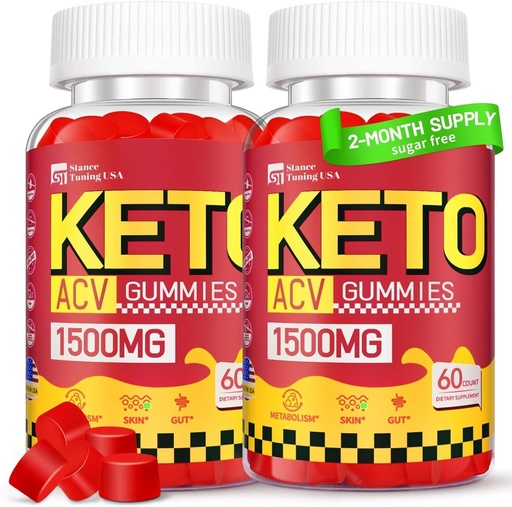 [BRSROA33OQNQ42YU] Keto ACV Gummies - 1500MG ACV Keto Gummies for Women Men - Apple Cider Vinegar with Mother, Probiotics, Vitamins B6 B12 for Gut Digestion - Vegan & Non-GMO, 2 Pack