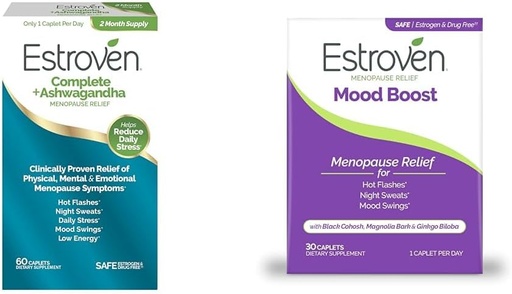 [BRSRAYANO55QKHYY] Estroven Relief Menopause completa + Ashwagandha 60 Ct & Estroven Mood Boost Menopause Relief 30 Ct
