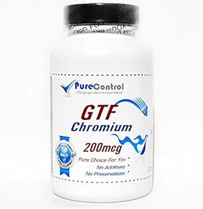 [BRSWKZI5BYHRAETE] GTF Chromium 200mcg // 200 Capsules // Pure // by PureControl Supplements