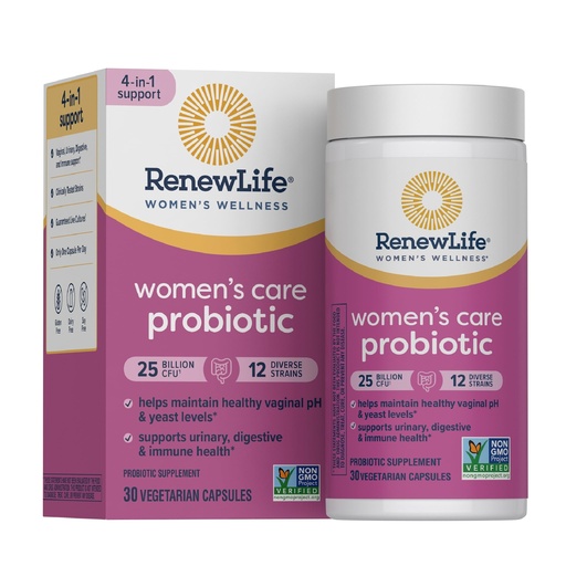 [BRSWIZQTBUGREED2] Renew Life Probiotics for Women, 25 Billion CFU Guaranteed, Probiotic Supplement for Digestive, Vaginal & Immune Health, Shelf Stable, Soy, Dairy & Gluten Free, 30 Capsules