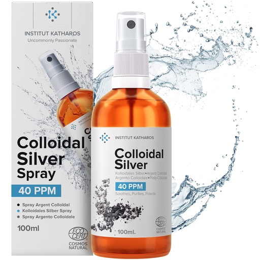 [BRSWK2Q5OUIRYFYV] Colloidal Silver Liquid 3.4 fl oz Spray ● Bioactive Hydrosol Silver Water ● Natural Nano Sol Supplement Solution ● Ionic Minerals 40 PPM ● Organic Structured Colloidal Spray