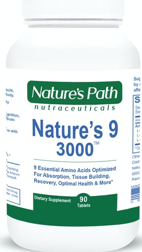 [BRSWYEIQPIHW2FI7] Nature's 9 3000 Essential Amino Acids Supplement, Best EAA Amino Acid Complex All 9 Essential Amino Acid Pills, Vegan Aminos 90 Pill 1 Gram Per Tablet
