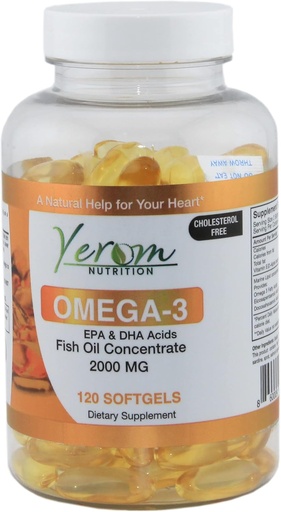 [BRSROYY5AEDQ4233] Omega 3 Fish Oil - High-Potency EPA & DHA, Supports Heart, Brain & Joint Health, 120 Softgels.