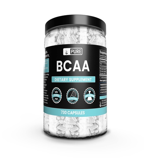 [BRSWYBAHCAFQA3DJ] Pure Original Ingredients BCAA (730 Capsules) No Magnesium Or Rice Fillers, Always Pure, Lab Verified