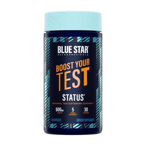 [BRSROZD6AUMQKCTD] Blue Star Nutraceuticals Status - Testosterone Booster for Men - w/KSM 66 Ashwagandha - Invigorate Stamina, Muscle Growth & Energy | Natural Test Booster Support - 90 Veggie Capsules