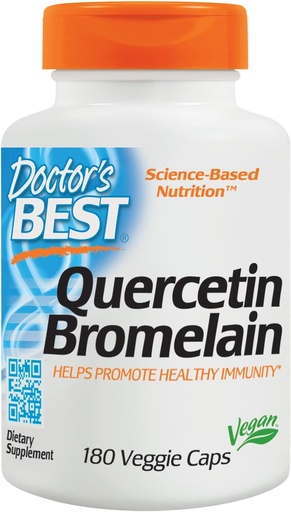 [BRSWIBQNAUMGYHI3] Meilleures capsules de Quercetin/Bromelain, 180 comtes