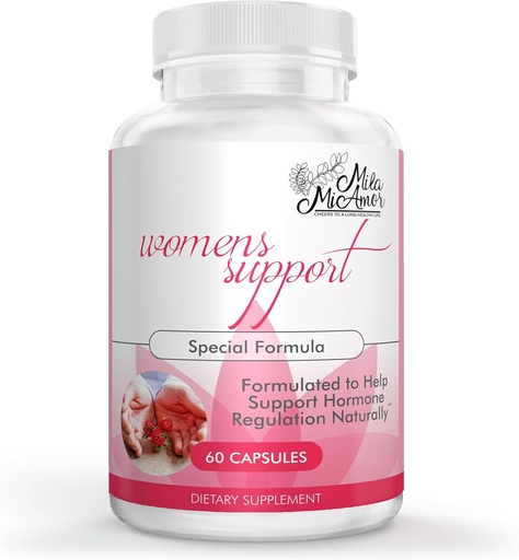 [BRSROAAFAABAOYLJ] Milamiamor Women's Support - Hormone Regulator with Natural Ingredients - Estrogen Support for Women — Supplement for Hormone Balance, Menopause & Antioxidant Support - Made in USA - 60 Capsules