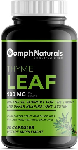 [BRSRMAY5AEBBOCY6] Thyme Leaf, 900mg Thymus Vulgaris Leaf Extract, 90 Capsules 45 Day Supply, Non-GMO, Gluten Free, Supplement for Respiratory Health