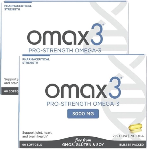 [BRSROHQLAR6RQHIV] Omax3 ProStrength Ultra- Pure Omega- 3 Petroli de peix - 1000 mg - Implementació màxima de l' Parètic Professional i Mucle - EPA DHA - NSF Certified - 60/per Softlyflister (Pira de 2)