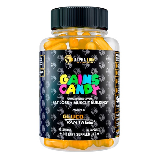 [BRSW2Z35A4MRMYL7] ALPHA LION Gains Candy, Supplement Pills that Support Weight Loss, Muscle Building, Decrease Body Fat, Upgrade Energy & Workout Performance, 60 Capsules (DHB Berberine-GlucoVantage®)