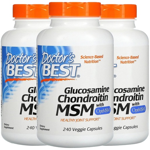 [BRSWGAD6A4FWYFDP] Doctor's BEST, (3 Pack Glucosamine Chondroitin MSM with OptiMSM, 240 Veggie Caps