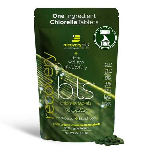 [BRSWEC37BUGROHT3] RECOVERYbits - Organic Chlorella Tablets - Plant-Based Algae Superfood - Chlorophyll - Cracked Cell Wall - Energy - Immune System - Detox - Keto - Vegan - Non-GMO - Large Bag - 1000 Tablets