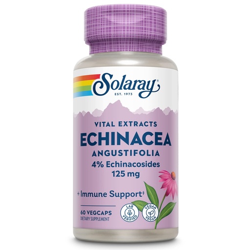 [BRSWIYTYCUPW23LC] SOLARAY Echinacea Angustifolia Root Extract 125 mg | Healthy Immune & Respiratory Function Support | 60 VegCaps