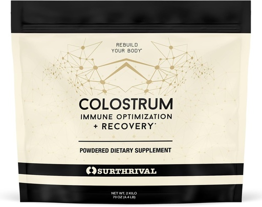 [BRSWIEA4PJ6A4E34] Surthrival: Colostrum Powder (2 Kilo, 4.4lbs), Immune Optimization & Recovery, Powdered Dietary Supplement, Gut Health, Immune Support, Keto Friendly
