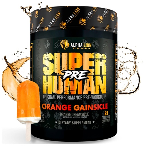 [BRSW2ZA2DFYQ2F37] ALPHA LION Superhuman Pre Workout Powder, Beta Alanine, L-Taurine & Tri-Source Caffeine for Sustained Energy & Focus, Nitric Oxide & Citrulline for Pump (21 Servings, Orange Gainsicle)