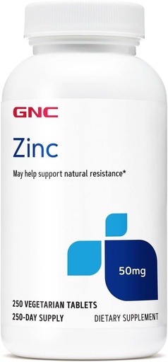 [BRSWIZY3BEGW2YLU] GNC Cinka 50mg papildinājums, atbalsta imūnās funkcijas, 250 Kalpo