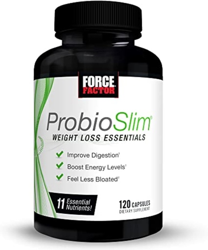 [BRSWY2YLDEJRU2Q7] FORCE FACTOR Probioslim Отслабване Essentials Complete Daily Digestive Здраве и Отслабване Probiotic добавка за жени и мъже с електролити и екстракт от зелен чай, 120 капсули