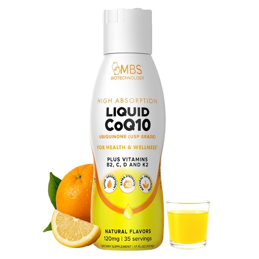 [BRSW2BQLBECAIG33] Liquid CoQ10 120mg of Bioavailable Ubiquinone for Superior Absorption. Support Heart, Bone, and Skin Health with a Natural Antioxidant. 35 Servings in a Convenient 17 oz Bottle.