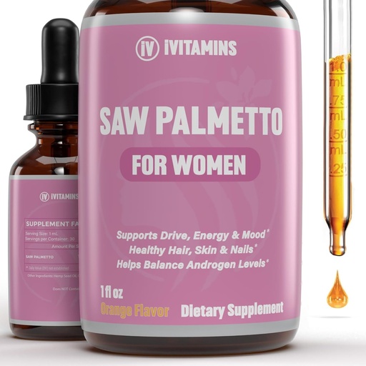 [BRSROHALB4CGAHT5] Saw Palmetto for Women | Helps to Reduce Hair Loss, Supports Healthy Hair, Skin, Nails, Energy, Mood & More | DHT Blocker for Women Hair Growth | Saw Palmetto for Women Hair Loss | 1 fl oz