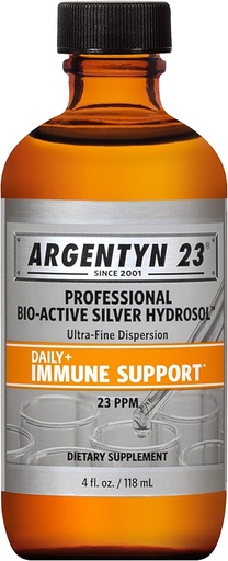 [BRSWIYYFAAAQO2A5] Suporte imunológico profissional Argentyn 23 - Prata coloidal, hidrosol de prata bio-ativa, 23 ppm, Twist Líquido Top, 4 Fl Oz (118 mL)